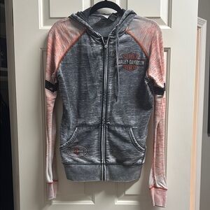Harley-Davidson Gray and Pink Hoodie